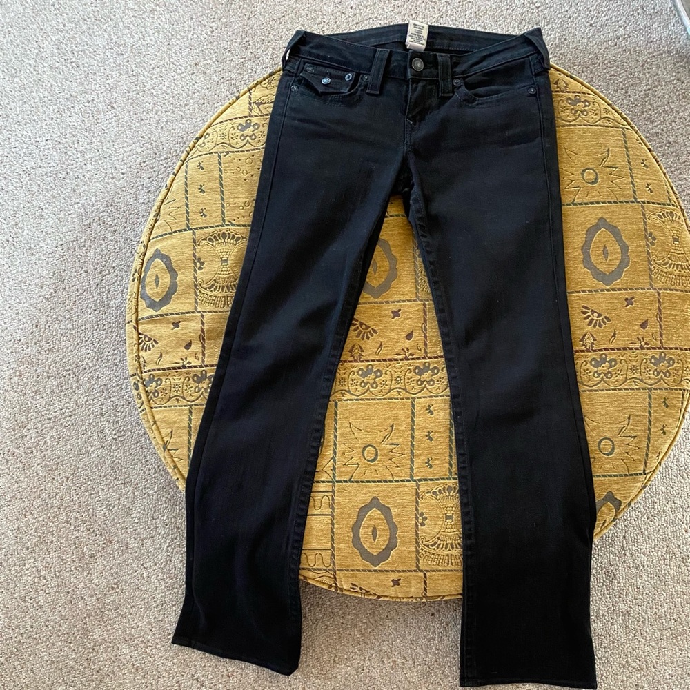 True Religion black low rise jeans, 28